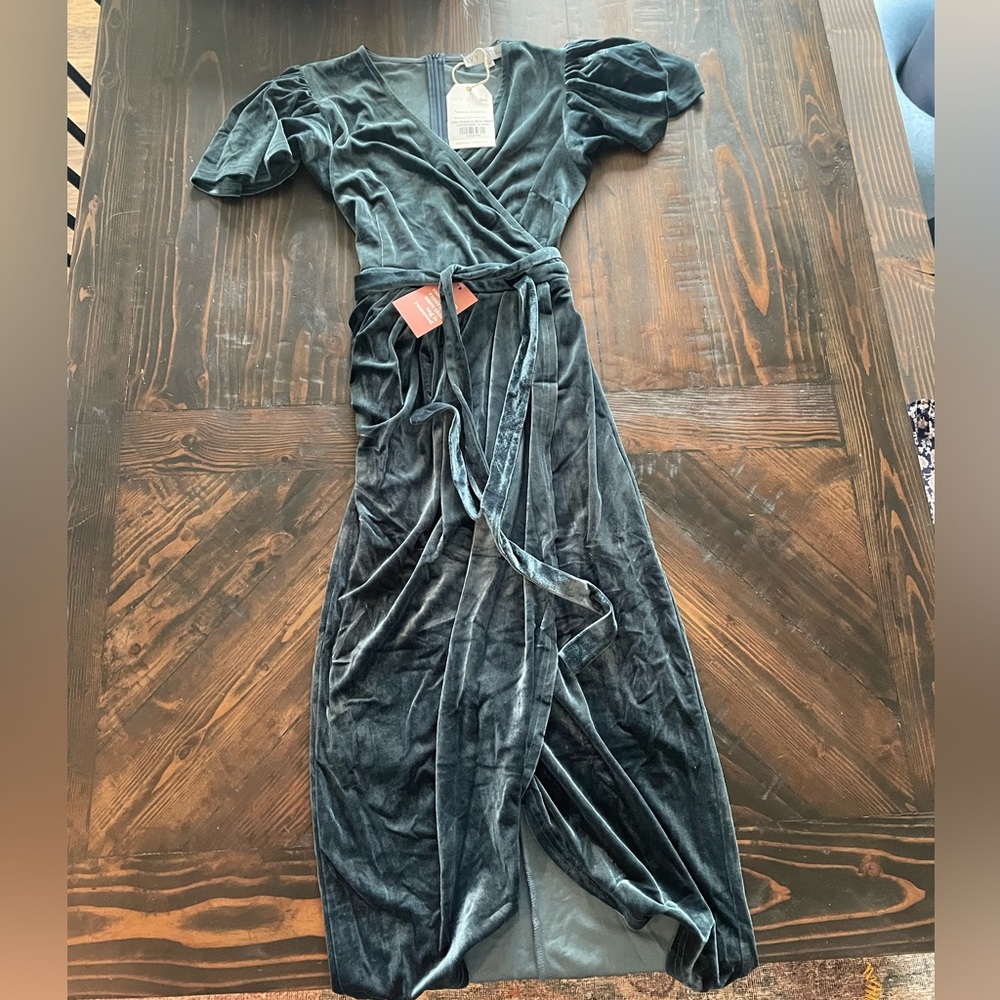 Ivy City Lillie Dress in Blue Velvet XS